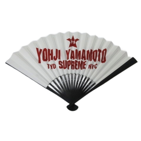 【中古】未使用品 ワイズ Y's Supreme シュプリーム HAND FAN 扇子 YX-A71-773-1 ホワイト ブラック  メンズ レディース