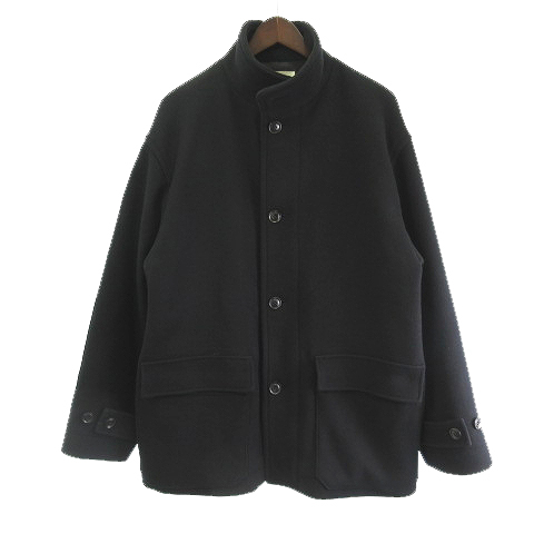 【中古】アーニーパロ Ernie Palo EP08C002 24AW MELTON HALF COAT コート ジャケット ウール 黒 ブラック 46