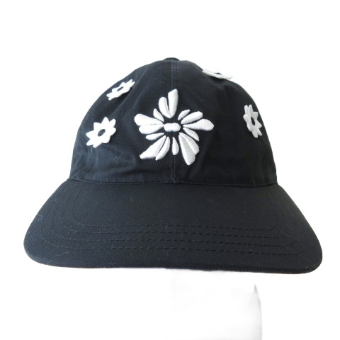 【中古】未使用品 ニックギア NICK GEAR タグ付き 3D Flower Logo Cap キャップ 帽子 フラワー刺繍 黒 F  メンズ