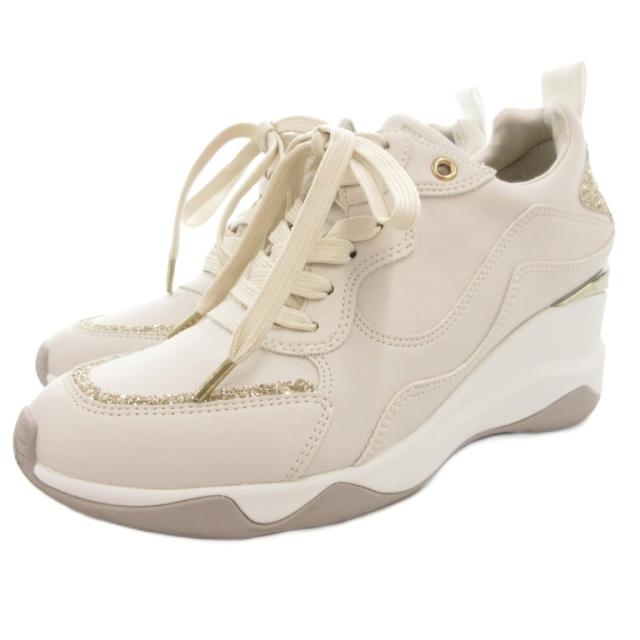 【中古】プラスダイアナ ＋diana ヒールアップスニーカー シューズ 23.5cm 厚底 グリッター ウェッジソール /GV