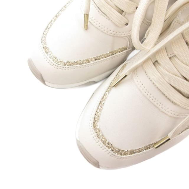 【中古】プラスダイアナ ＋diana ヒールアップスニーカー シューズ 23.5cm 厚底 グリッター ウェッジソール /GV