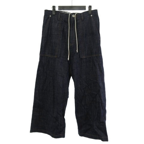 【中古】ワイズ Y's 美品 YX-P99-027 80OZ DENIM LONG STRAIGHT PANTS デニムパンツ ジーンズ インディゴ 1