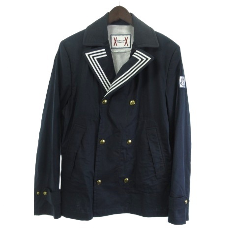 【中古】モンクレール MONCLER ガムブルー GAMME BLUE テーラードジャケット 金釦 ダークネイビー 2 メンズ