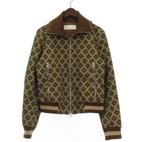 【中古】ドリスヴァンノッテン DRIES VAN NOTEN 美品 トラックジャケット ブルゾン 総柄 茶 ブラウン S メンズ