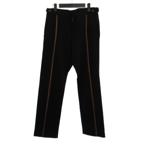 【中古】コムデギャルソンオムプリュス PG-P013 ほつれ加工 カットオフ スラックス パンツ 黒 ブラック M