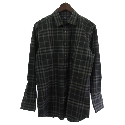 【中古】バーバリー ロンドン BURBERRY LONDON シャツ 長袖 チェック グレー M メンズ