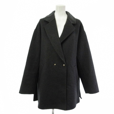 【中古】イェッカヴェッカ 25AW 美品 ウールMIXリバーミドル丈コート ジャケット 07001092500 F チャコールグレー