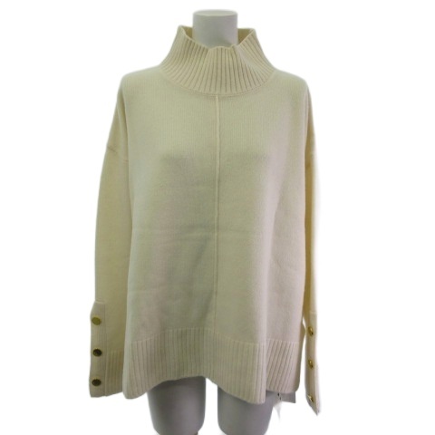 【中古】ダイアグラム Diagram メリノウールニットトップ ニット セーター ハイネック 金釦 オフホワイト 36 0323443111 レディース