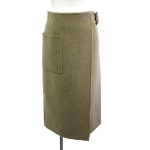 【中古】ジョンスメドレー JOHN SMEDLEY ロング スカート ラップ ウール ベージュ S レディース