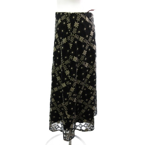 【中古】シビラ SYBILLA GDHEU-02500 ロングスカート レース 黒 ブラック M レディース_1