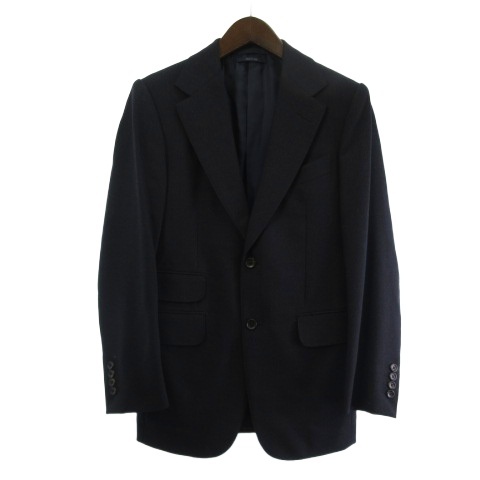 【中古】ダンヒル dunhill 美品 テーラードジャケット シングル イタリア製 ネイビー 紺 46 メンズ