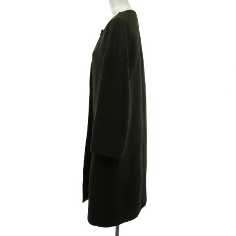 【中古】マルニ MARNI ノーカラー ロングコート ウール カーキ 38 CPMA0023U0TW420_1