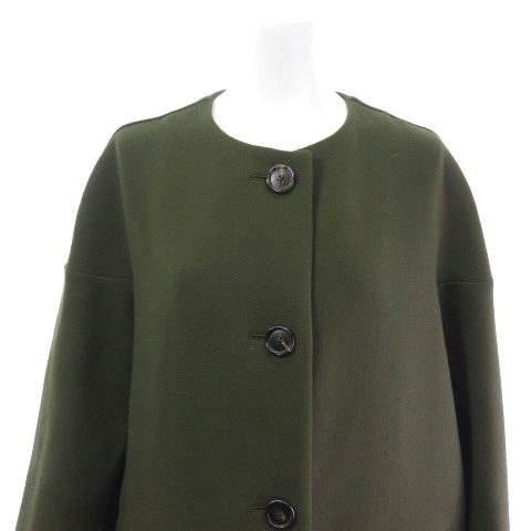 【中古】マルニ MARNI ノーカラー ロングコート ウール カーキ 38 CPMA0023U0TW420_3