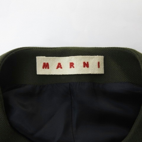 【中古】マルニ MARNI ノーカラー ロングコート ウール カーキ 38 CPMA0023U0TW420_4