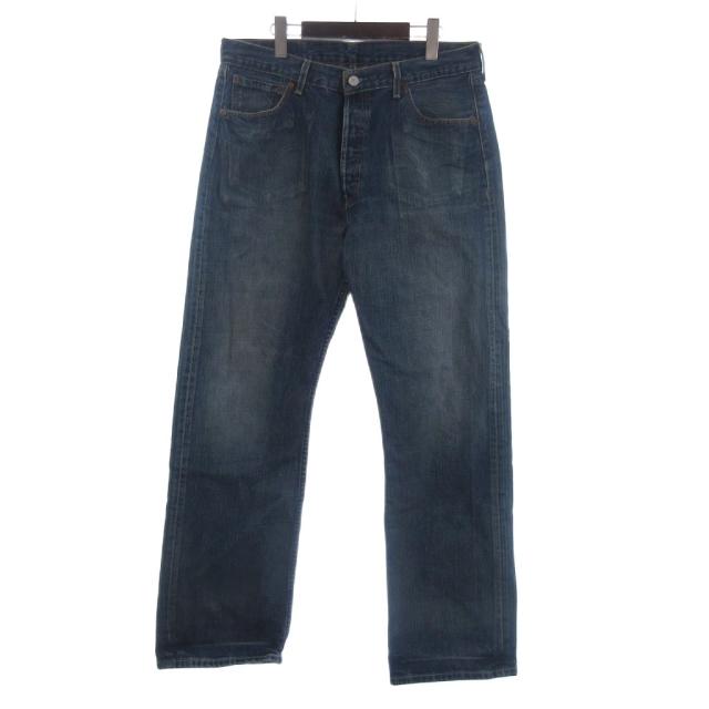 【中古】リーバイス Levi's 501 ユーロモデル デニム パンツ ジーンズ ストレート ボタンフライ W36L32 青 ブルー