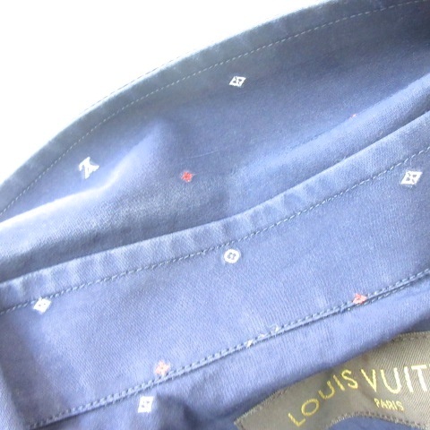 【中古】ルイヴィトン LOUIS VUITTON モノグラム シャツ 半袖 XS ネイビー 紺  メンズ_3
