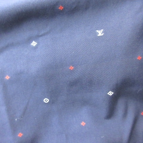 【中古】ルイヴィトン LOUIS VUITTON モノグラム シャツ 半袖 XS ネイビー 紺  メンズ_4