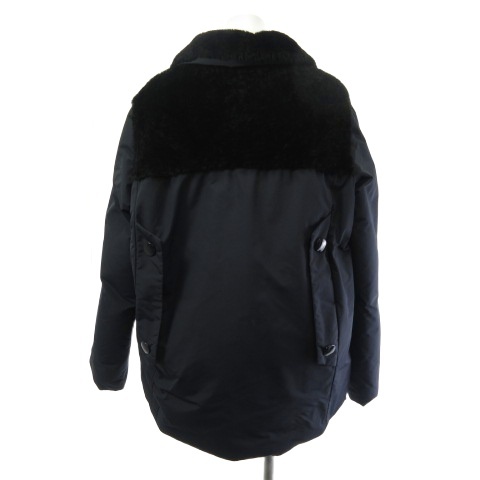 【中古】マルニ MARNI ダウンコート ラムファー切替 ジップアップ ネイビー 紺 40  レディース_2
