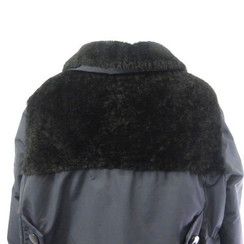 【中古】マルニ MARNI ダウンコート ラムファー切替 ジップアップ ネイビー 紺 40  レディース_4