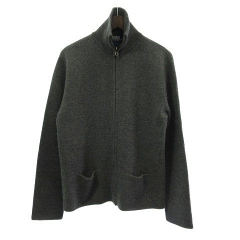 【中古】ポロ バイ ラルフローレン Polo by Ralph Lauren ジップアップ ニット セーター 長袖 グレー M ■GY メンズ