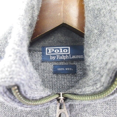 【中古】ポロ バイ ラルフローレン Polo by Ralph Lauren ジップアップ ニット セーター 長袖 グレー M ■GY メンズ