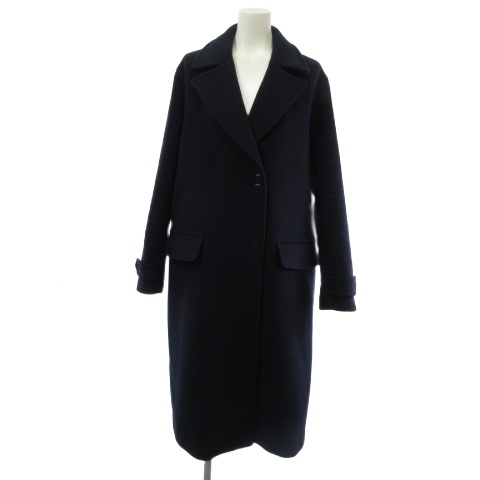 【中古】エンポリオアルマーニ EMPORIO ARMANI 6G2L73 2NUKZ ロングコート ウール ネイビー 紺 42  レディース