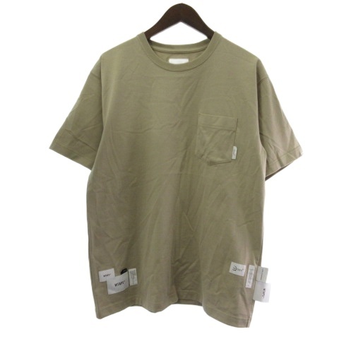 【中古】ダブルタップス WTAPS Tシャツ カットソー 半袖 ポケットT 211ATDT-CSM11 ベージュ 02  メンズ
