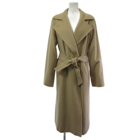 【中古】マックスマーラ MAX MARA マニュエラ キャメル ロングコート ウエストマーク ベージュ 36 10163339000 レディース