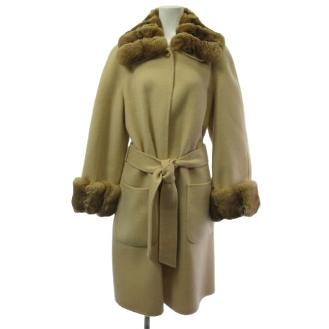 中古フォクシー FOXEY boutique カシミヤコート チンチラファー FOXEY