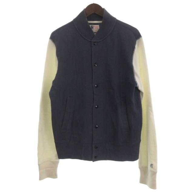 【中古】チャンピオン CHAMPION ランタグ TODD SNYDER スタジャン ジャケット スウェット 長袖 カナダ製 S 白