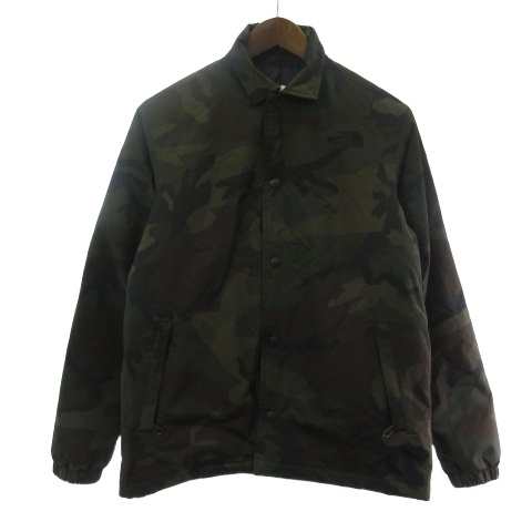 【中古】ザノースフェイス THE NORTH FACE NY81605R INSULATION COACH JACKET 中綿 コーチジャケット カモフラ 迷彩柄 カーキ S メンズ