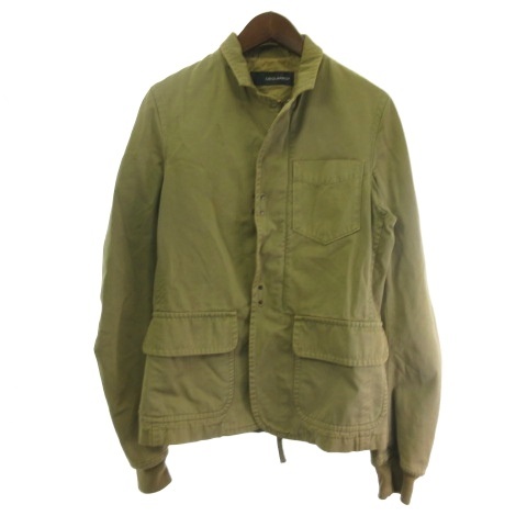 【中古】ディースクエアード DSQUARED2 コットン ジャケット ジップアップ ミリタリー カーキ 44 メンズ