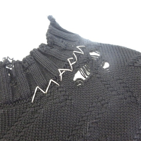 【中古】未使用品 マルニ MARNI GCMD0605A0 UFC658 タグ付き ベスト プルオーバー ダメージ 黒 ブラック 38 レディース_3