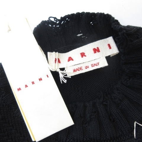 【中古】未使用品 マルニ MARNI GCMD0605A0 UFC658 タグ付き ベスト プルオーバー ダメージ 黒 ブラック 38 レディース_4