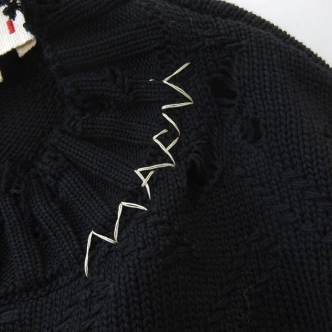 【中古】未使用品 マルニ MARNI GCMD0605A0 UFC658 タグ付き ベスト プルオーバー ダメージ 黒 ブラック 38 レディース_5