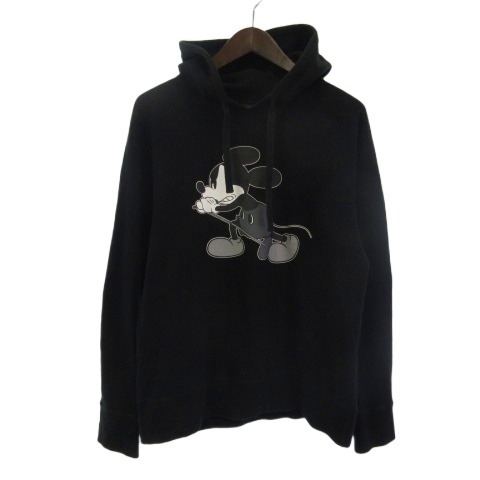 【中古】ナンバーナイン NUMBER (N)INE ミッキー Mickey Disney ディズニー パーカー フーディ プルオーバー 黒 3
