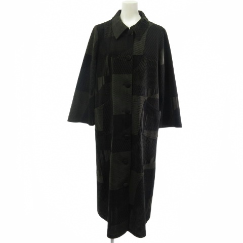 【中古】シセンドウ 詩仙堂 HITOSHI TAMURA  コート ジャケット ドット ストライプ ブラック 黒 F レディース