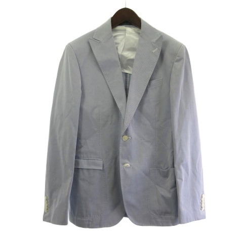 【中古】トレンドコルネリアーニ TREND CORNELIANI テーラードジャケット 背抜き シングル ブルー 50 メンズ