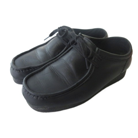 【中古】クラークス clarks ワラビーブーツ シューズ レザー ブラック 黒 5.5 24.5cm レディース