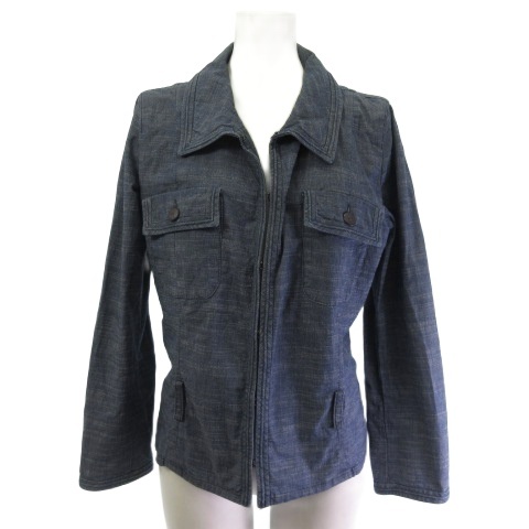 【中古】シャネル CHANEL P21187V12277 コットン ジャケット ココマーク ブルー 40  レディース