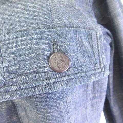 【中古】シャネル CHANEL P21187V12277 コットン ジャケット ココマーク ブルー 40  レディース_3