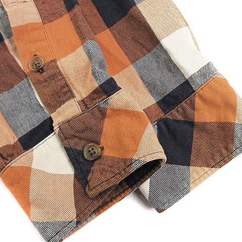 中古 ハイベック Hibeck シャツ カジュアル 長袖 フード コットン 微起毛 チェック オレンジ 濃紺 ベージュ 2の通販はau Pay マーケット ブランド古着のベクトル