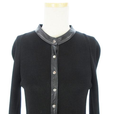 中古 グッチ Gucci ワンピース 長袖 ニット ベルト レザー 切替 黒 ブラック Xs Sm レディースの通販はau Wowma ブランド古着のベクトル