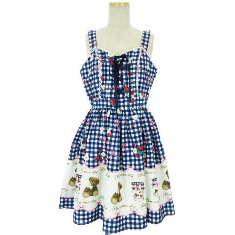 中古 アンクルージュ Ank Rouge ワンピース ひざ丈 チェック プリント レースアップ ネイビー系 M レディースの通販はau Pay マーケット ブランド古着のベクトル