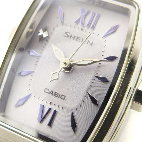 【中古】カシオ CASIO シーン SHEEN 腕時計 アナログ ソーラー レクタンギュラー SHE-4504 シルバーカラー ■SMV｜au PAY  マーケット