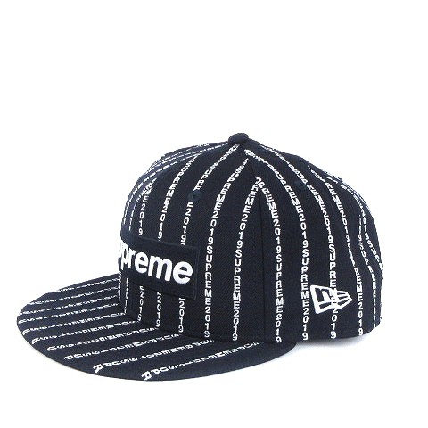 中古】シュプリーム × ニューエラ 美品 19SS Text Stripe box Logo ...