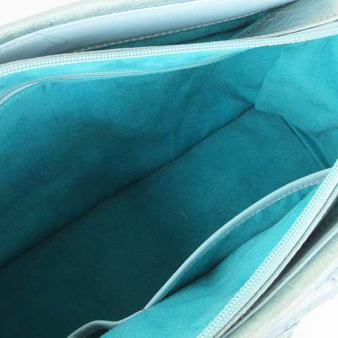オーストリッチ ハンドバッグ レザー 水色 ブルー 鞄 カバン