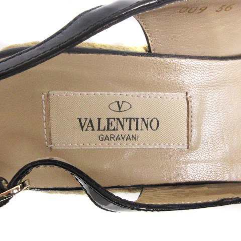 VALENTINO ヴァレンティノ　パテントリボンウェッジサンダルシャネル