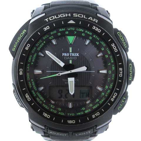 【中古】カシオ CASIO プロトレック PROTREK 腕時計 ウォッチ アナデジ タフソーター 電波 PRW-5100-1BJF 黒  ■SM1｜au PAY マーケット