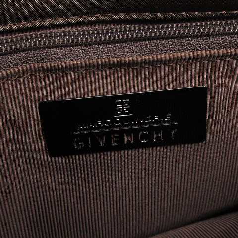 中古】ジバンシィ GIVENCHY ハンドバッグ ミニ ウッドロゴ ナイロン 茶